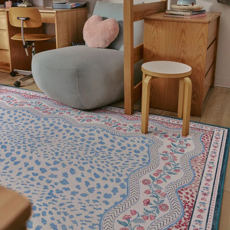 Soft Non-Slip Machine Washable Area Rug – Leopard & Floral Plush Area Rug HIP