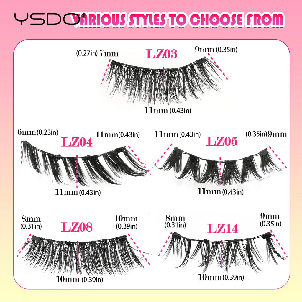 YSDO Magnetic Eyelashes Glue-free False Eyelashes Natural Eyelash Manga Lashes Soft Magnetic False Eyelashes Daily Makeup Tool HIP
