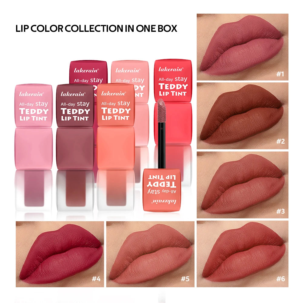 Teddy Tint Lip Color Tear Lip Gloss Super Stay Long-Lasting Coloring 12H Matte Texture Waterproof Lip Stain Lipstick Cosmetics HIP