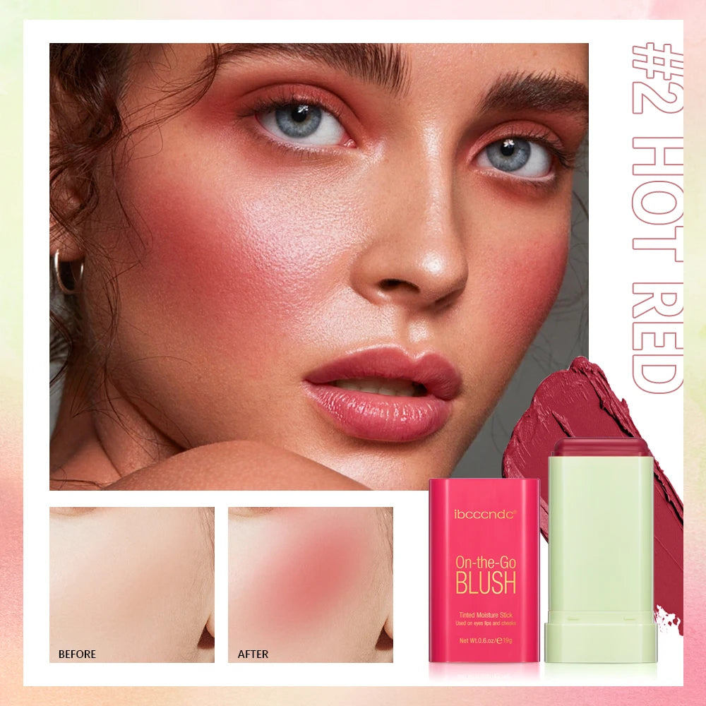 Tinted Mositure Blush Stick Face Pink Cream Cheek Blusher Cosmetics 3 in 1 Makeup Tubes used on lips eyes cheeks HIP