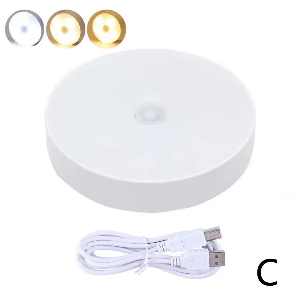 Rechargeable LED Under Cabinet Lights Motion Sensor Night Light Smart Lamp Stairs Closet Wardrobe Kitchen Light Bedroom Decor HIP C