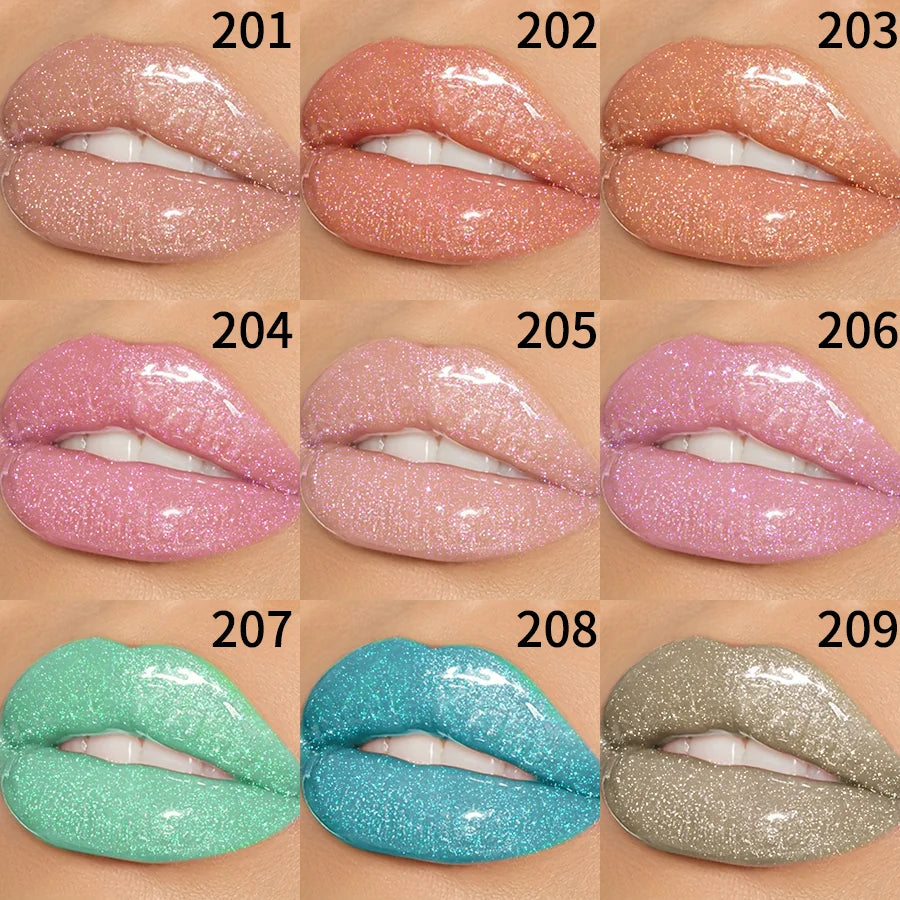 9 Colors Moisturizing Diamond Shimmer Glitter Lip Gloss Makeup Sparkling Glitter Liquid Lipstick Pearl Lip Gloss Sexy Lip HIP