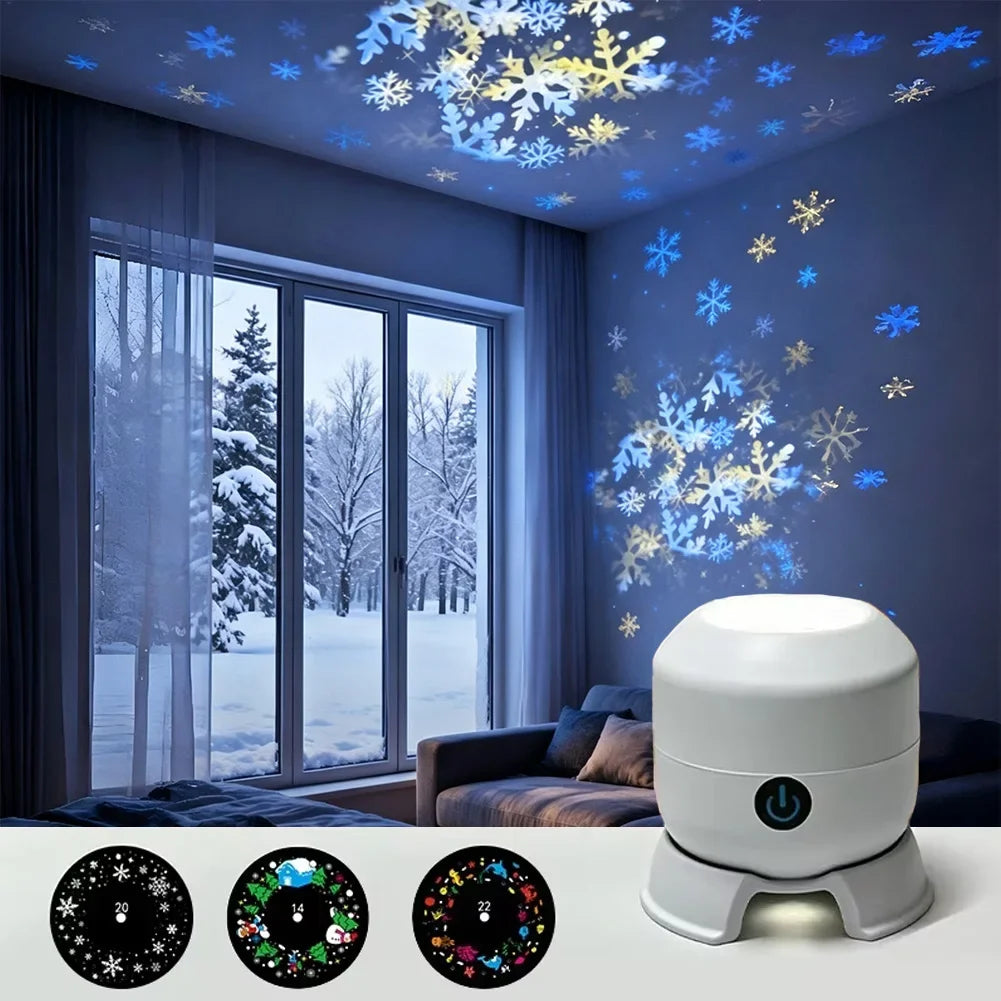 800Mah Usb Led Rotating Atmosphere Night Light Colorful Ocean Snowflake Christmas Projector For Bedroom HIP