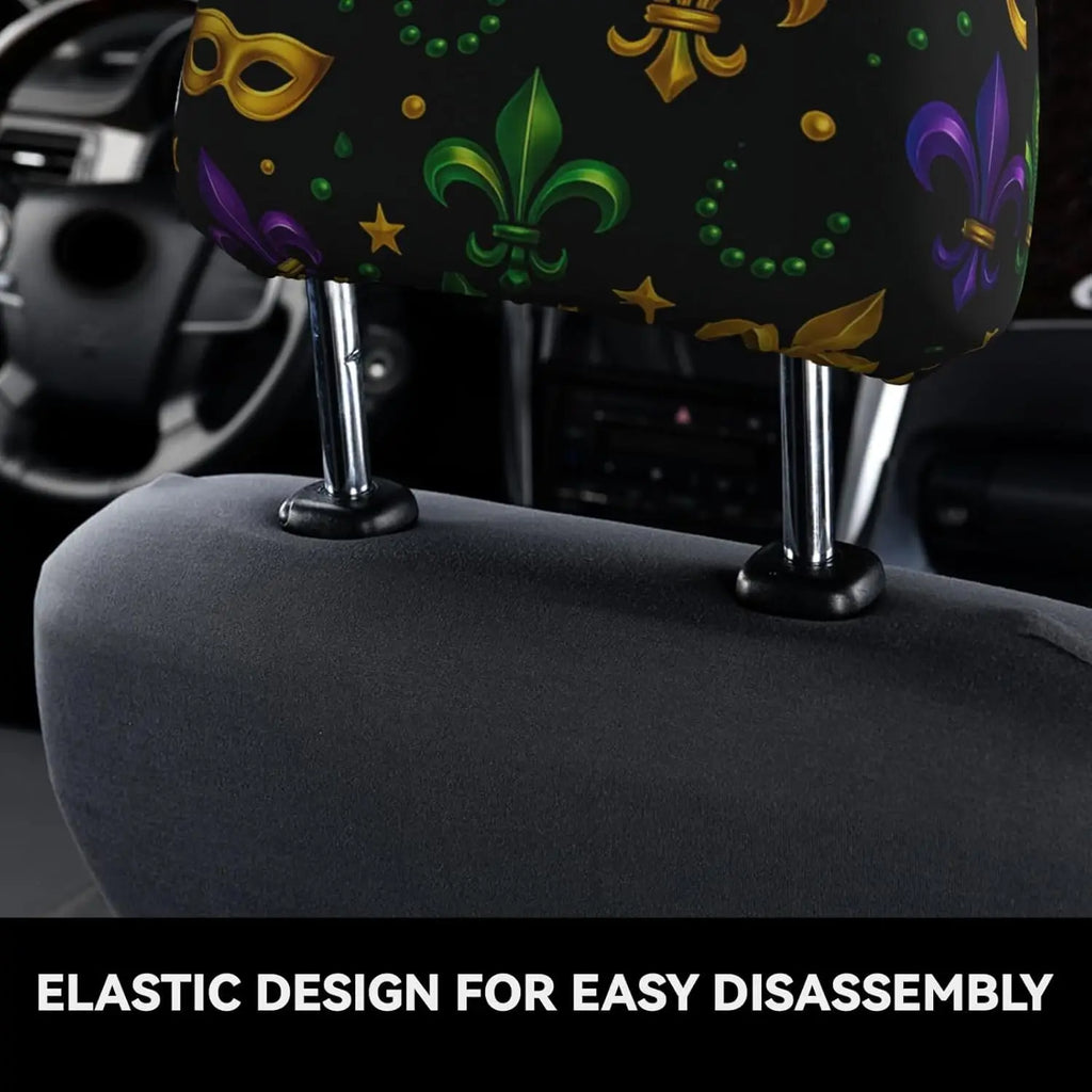 Fleur-De-Lis Car Headrest Covers – 2-Piece Universal Fit Car Headrest Cover HIP