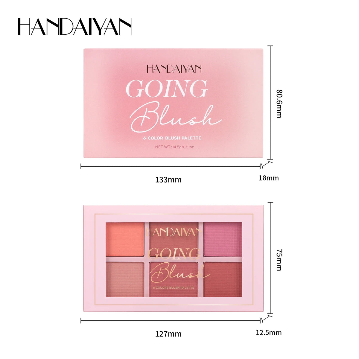 Handaiyan Matte Blush Palette – Contour, Highlight & Blush Powder Blush Palette HIP