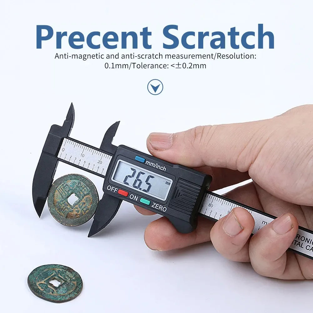 150mm 100mm Electronic Digital Caliper Carbon Fiber Dial Vernier Caliper Gauge Micrometer Measuring Tool Digital Ruler HIP