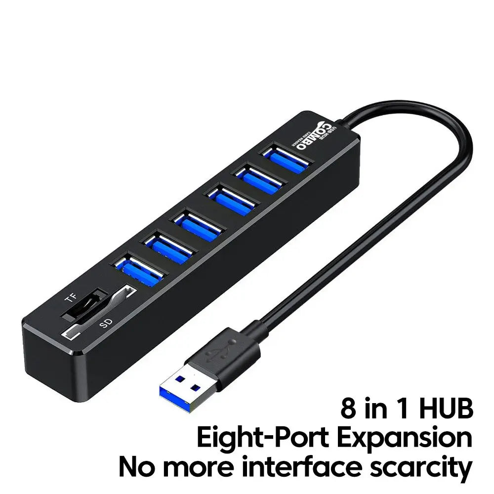 USB 2.0 Hub 3 & 6 Port Splitter with SD/TF Card Reader USB Hub & Card Reader HIP