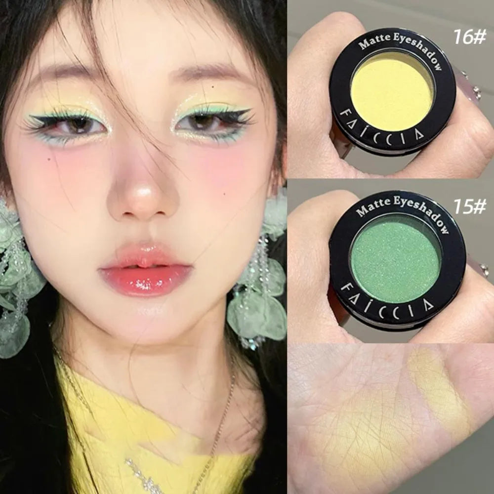 Eyeshadow Illuminator Matte White Highlighter Brighten Palette Lasting Shimmer Glitter Highly Pigmented Monochrome Eyes Makeup HIP