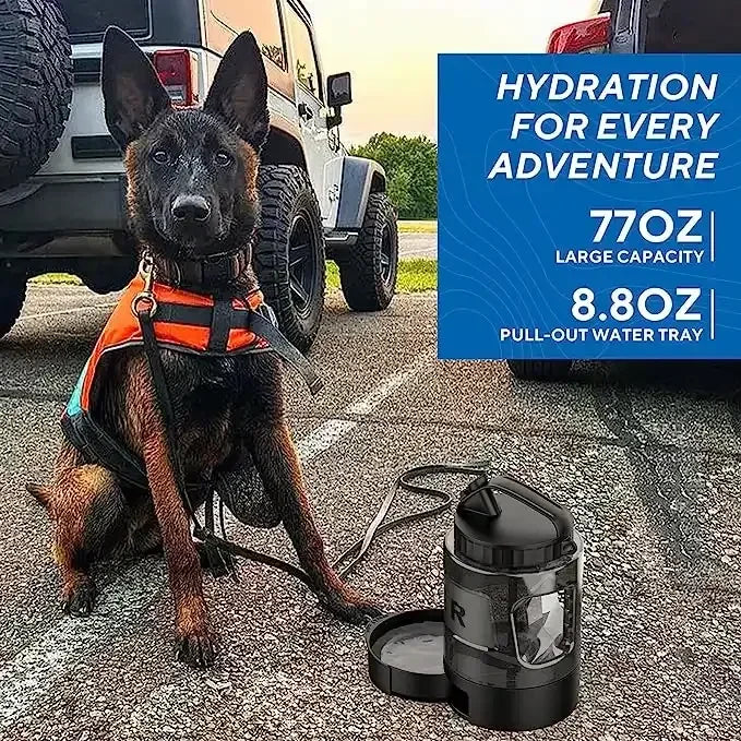 2.2L Portable Dog Water Bottle & Travel Bowl – BPA-Free 77oz Dog Travel Water Bottle HIP