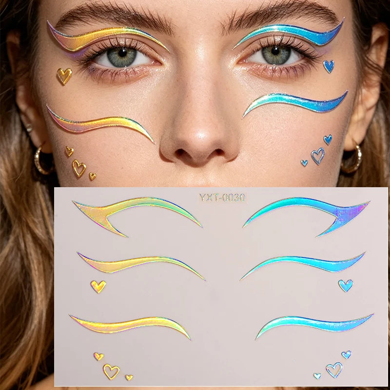 Holographic Laser Eye Makeup Stickers – Face Art Decals