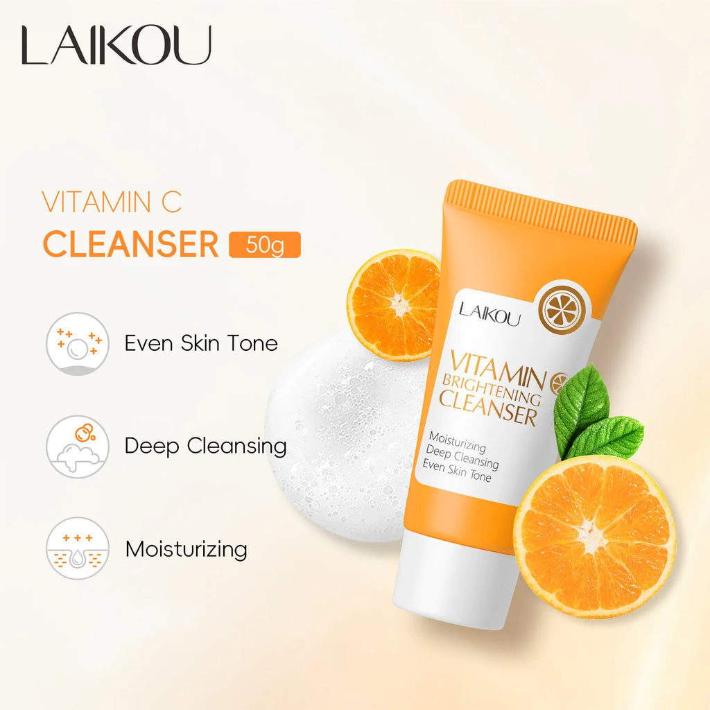 LAIKOU Vitamin C Facial Cleanser 50g – Brightening & Pores Vitamin C Cleanser HIP