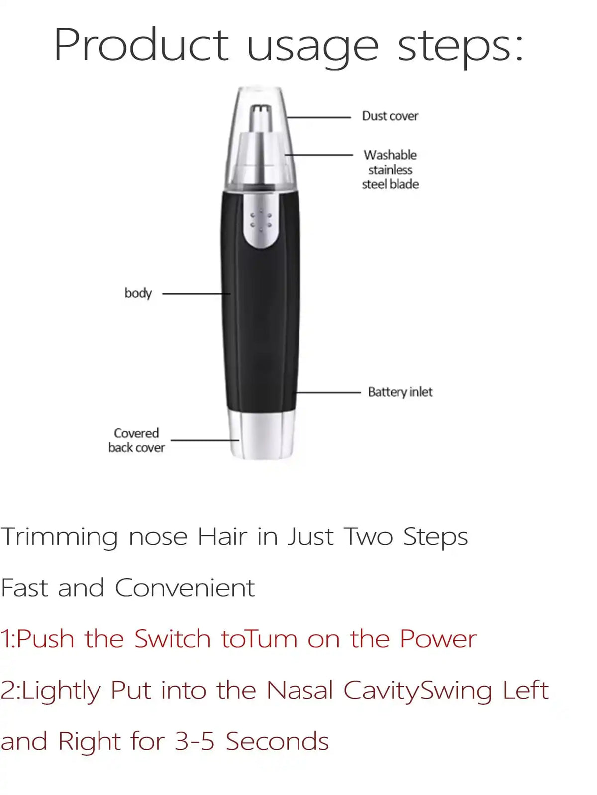 Painless Nose & Ear Hair Trimmer for Men & Women | HIP Nose & Ear Trimmer HIP
