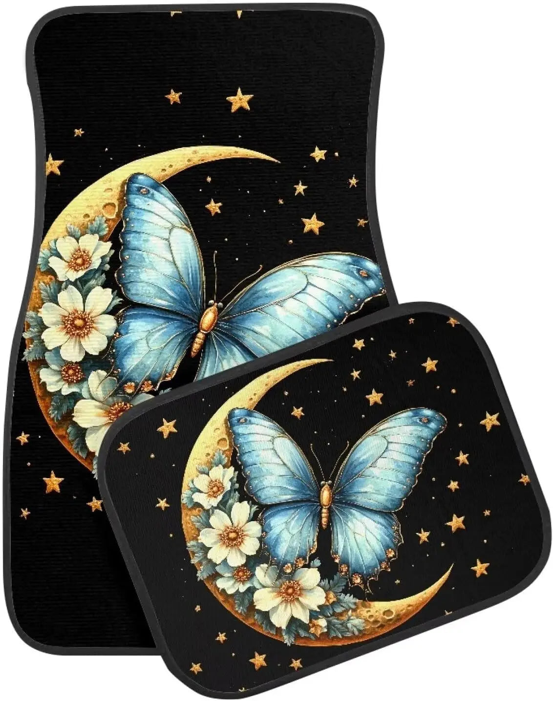 Butterfly Floral Moon Car Floor Mats – Set of 4 All Weather Car Floor Mats HIP