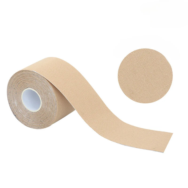 Face Lift Tape, Neck Tape, Facial Tape, Kinesiology Tape for Face Forehead Frown Eye Smile Line Mouth Lip Customer Cut 5cm Wide HIP Beige