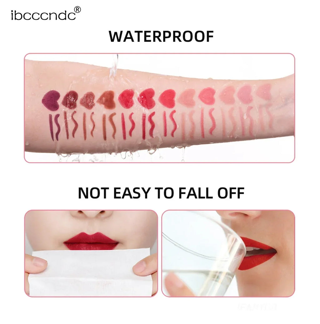2-in-1 Lip Liner Waterproof Long Lasting Matte Lipstick Pencil Nude Pink Lips Outline Makeup Crayon Stick Lip Tint Line Cosmetic HIP