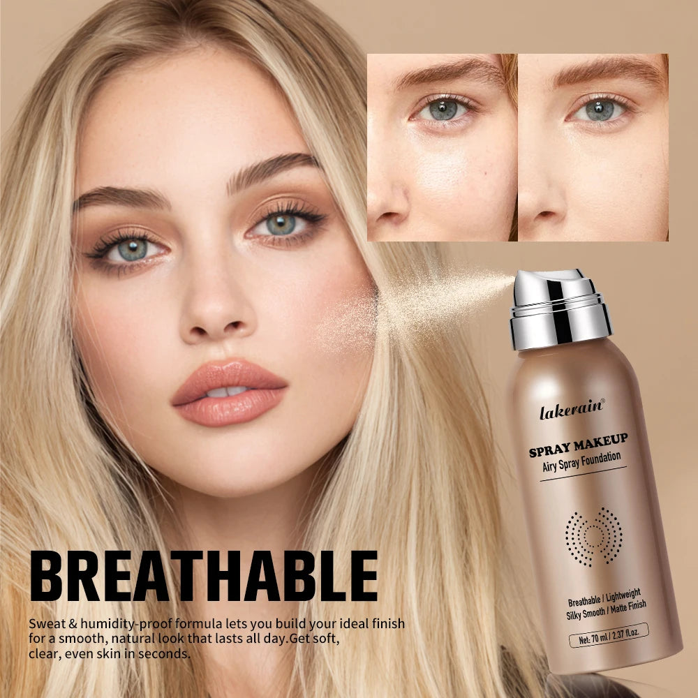 2pcs Spray Foundation With Brush Magic Airbrush Makeup 70ml Long Lasting Water proof Oil Control Matte Full Coverage HIP