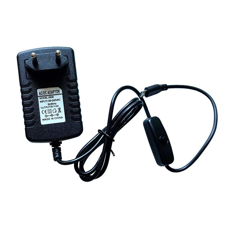 5V 3A Micro USB Power Adapter with Switch – Raspberry Pi USB Power Adapter HIP Micro USB Port AU