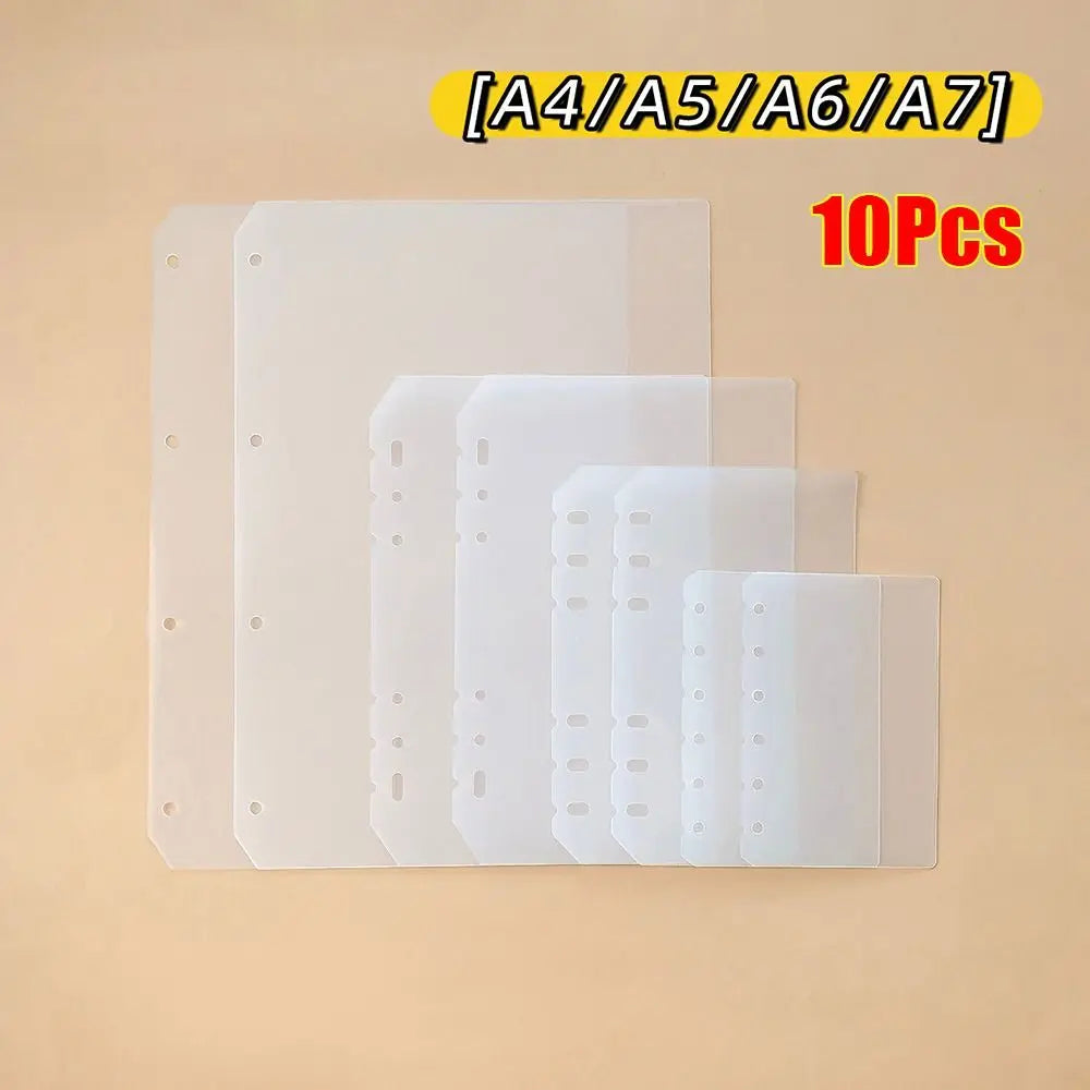 10-Pc PP Notebook Dividers A4 A5 A6 A7 Binder Organizer Notebook Dividers HIP