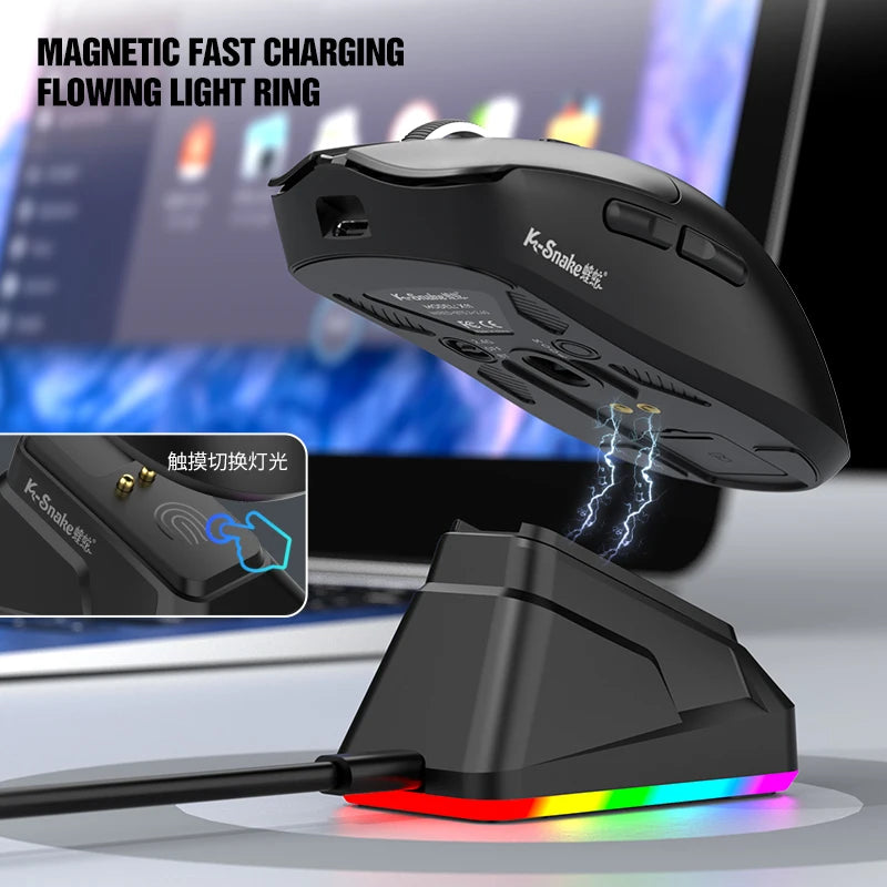 KEBIDUMEI X11 Tri-Mode Wireless Gaming Mouse 12000 DPI RGB Wireless Gaming Mouse HIP