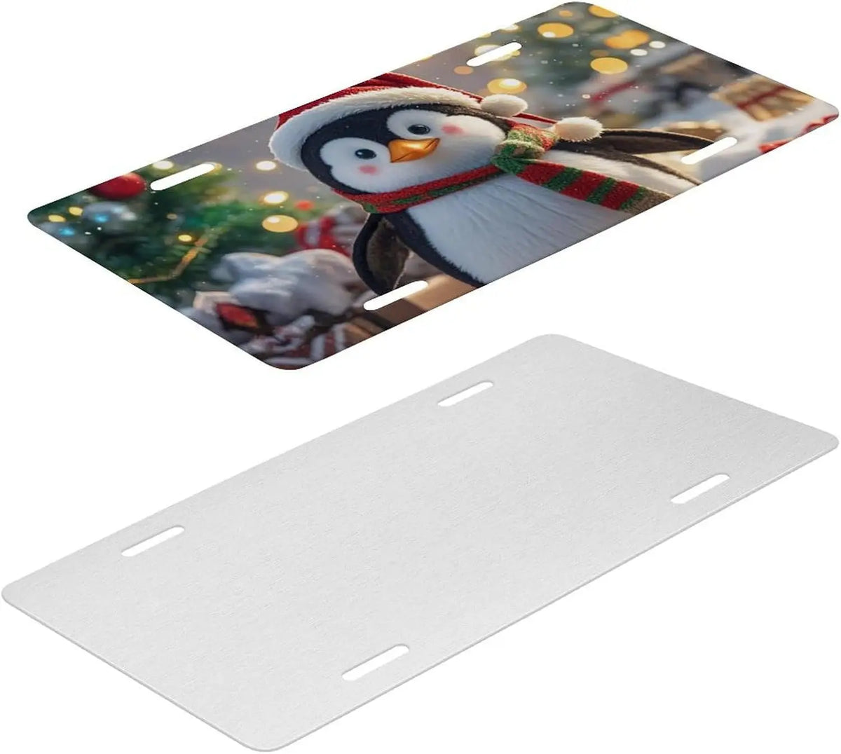 Christmas Penguin Aluminum Car Front License Plate Frame Cover License Plate Frame HIP