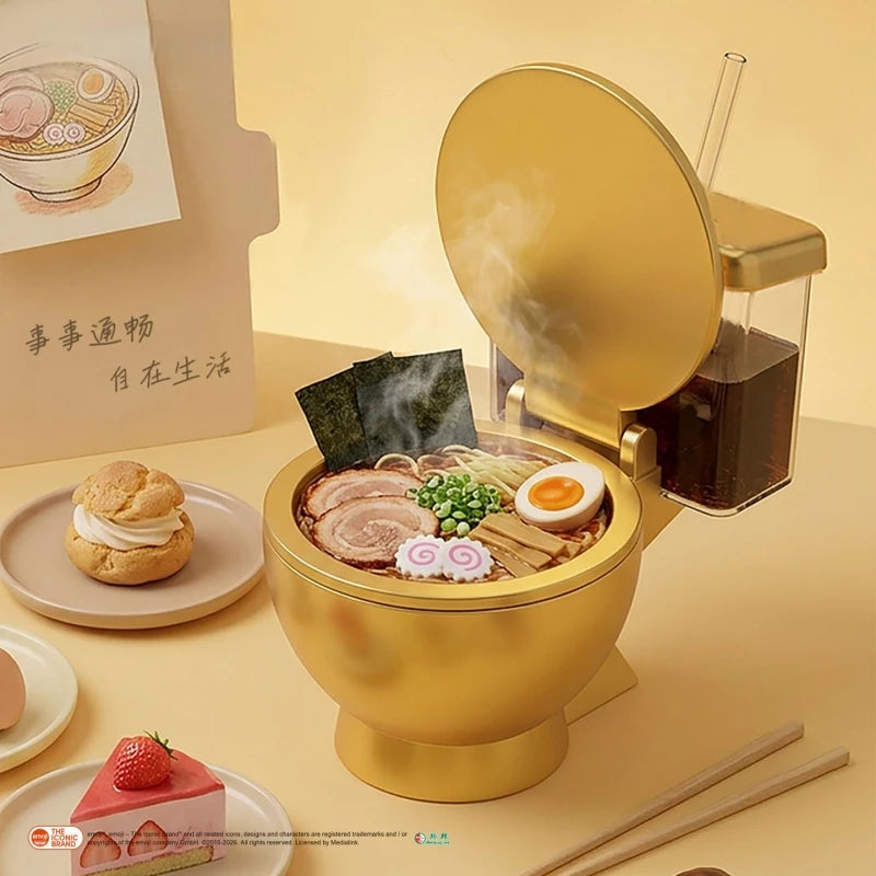 Golden Toilet Bowl Novelty Noodle & Popcorn Container Gift Novelty Snack Container HIP
