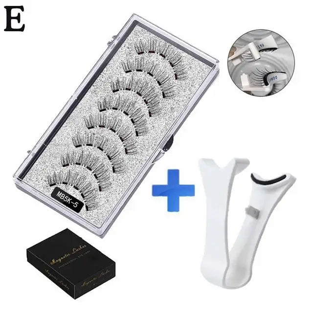 3D Natural Magnetic Eyelashes,With 5 Magnetic Lashes Shipping Box Eyelashes Handmade False Gift Reusable Support Drop Magne T6N2 HIP MB5K