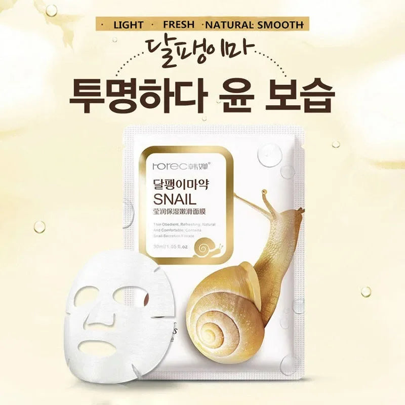 10-Pack Snail Essence Sheet Face Masks – Korean Skin Care Sheet Face Mask HIP