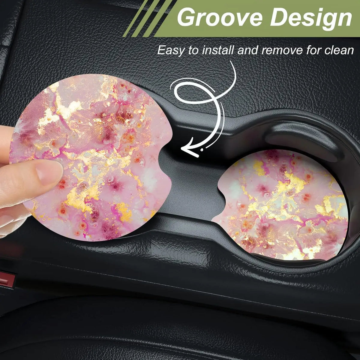Car Cup Holder Coasters 2-Pack – 2.75" Anti-Slip Cork Mat Car Cup Holder Coaster HIP