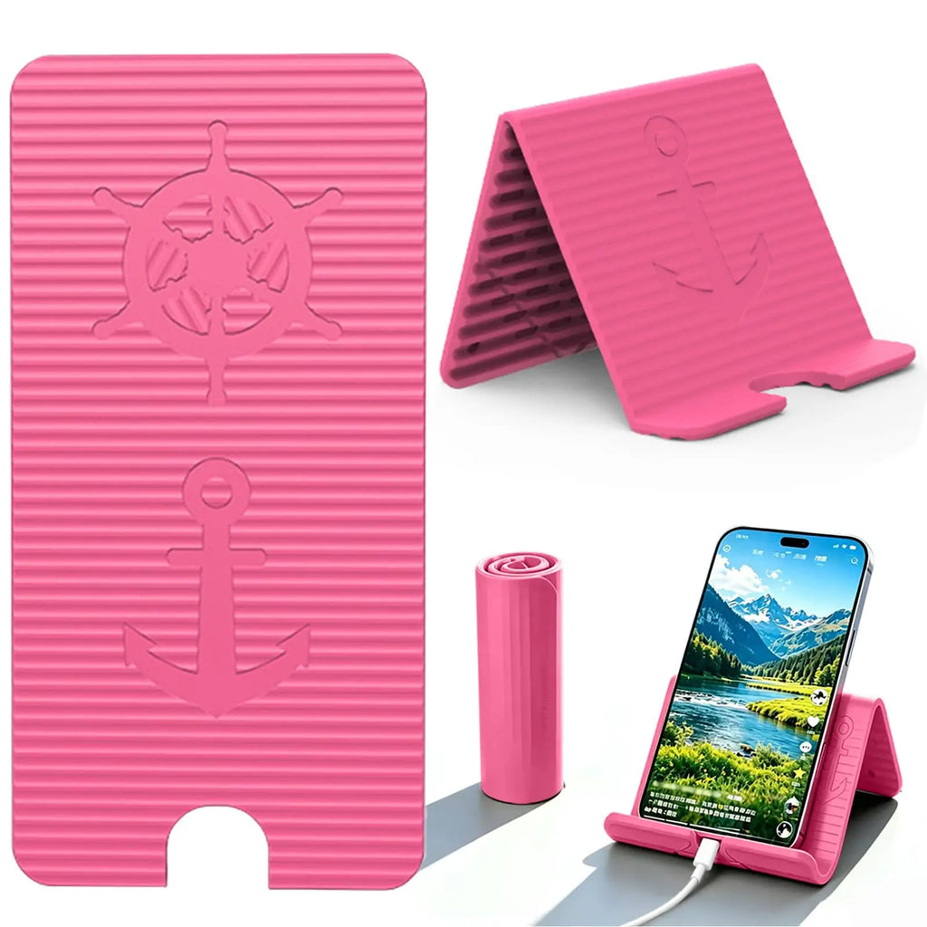 Foldable Silicone Phone & Tablet Stand – Anchor Pattern Phone Tablet Stand HIP Pink