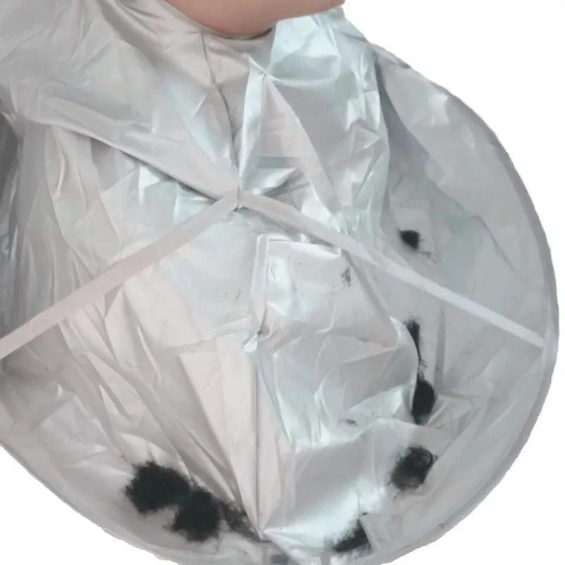 DIY Hair Cutting Cloak Umbrella Cape Cutting Cloak Wrap Hair Shave Apron Hair Barber Gown Cover Household Cleaning Protecter HIP Silver
