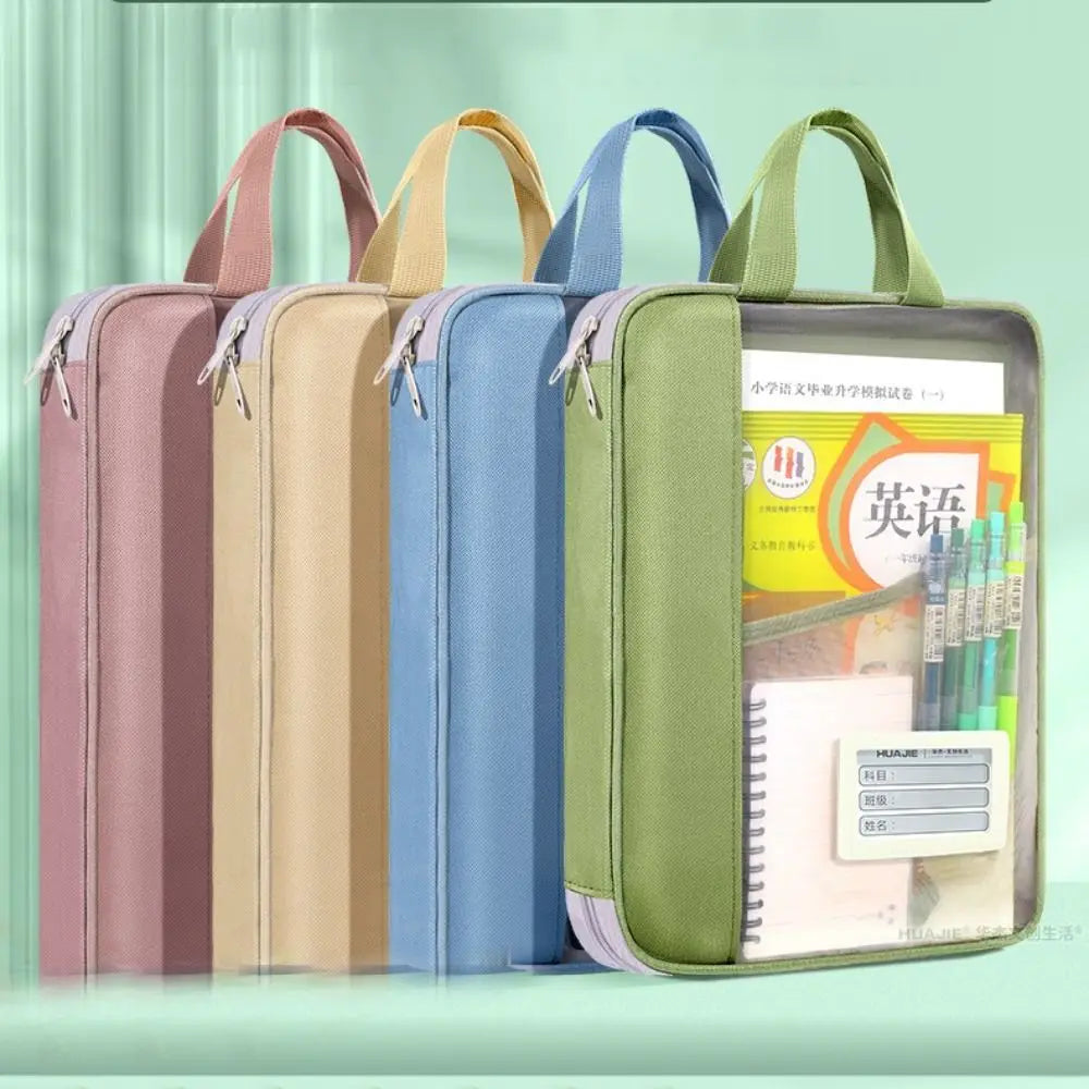 Large Nylon Mesh Tutoring Bag – Multi-Layer Zipper Pouch Student Organizer Bag HIP