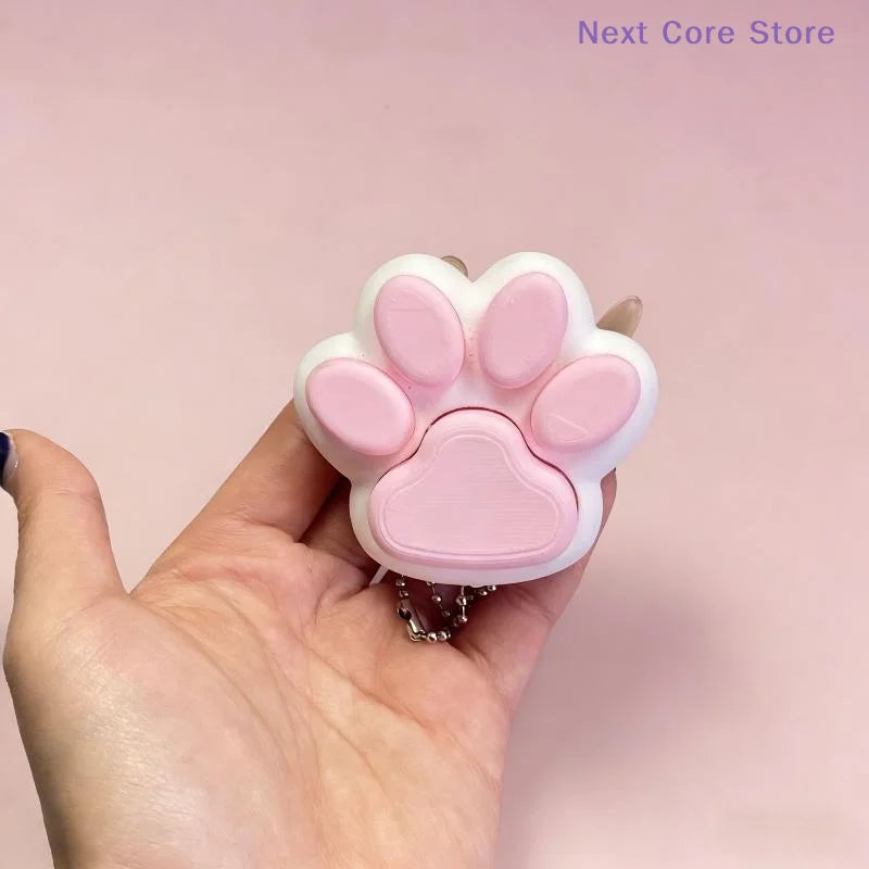 3D Cat Paw Clicker Keychain – Cute Cartoon Key Ring Pendant Novelty Keychain HIP