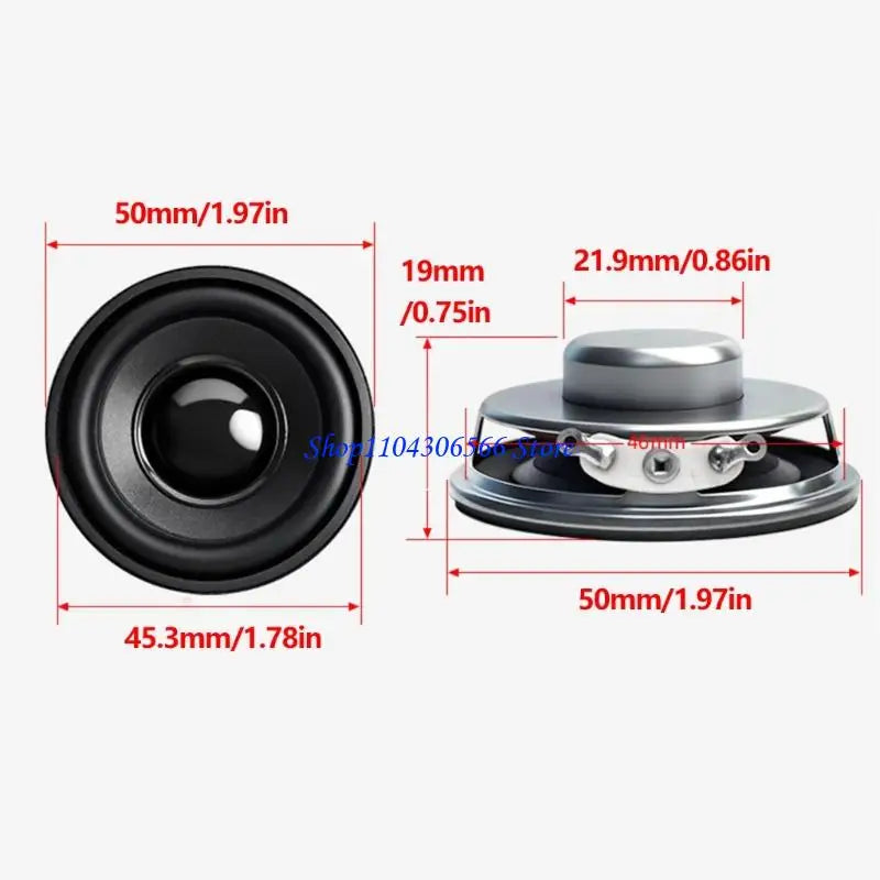 2-Inch Full Range Loudspeaker 5W – Neodymium, 8Ω, Rubber Edge Loudspeaker Driver HIP