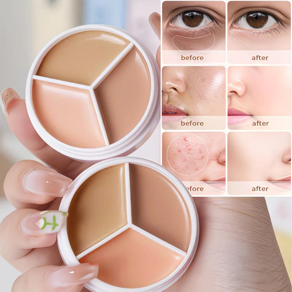 JUJU Dream 3-Color Concealer Palette – Full Coverage Contour Concealer Palette HIP