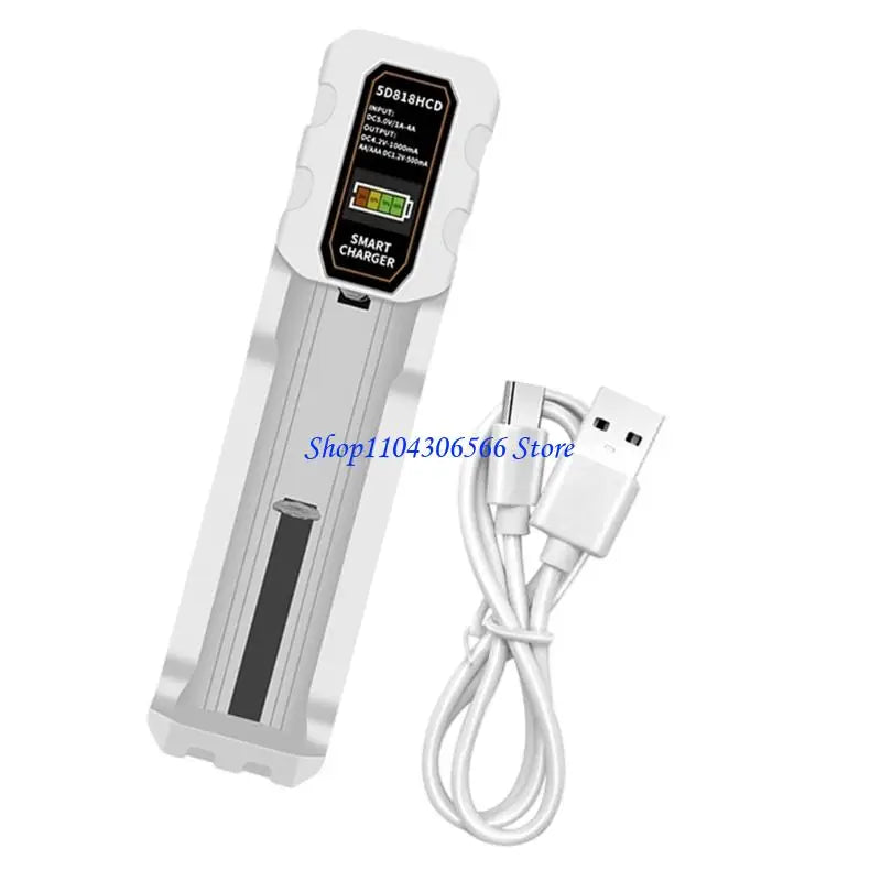 Single Bay Smart Battery Charger – LCD Display, USB-C Input Battery Charger HIP