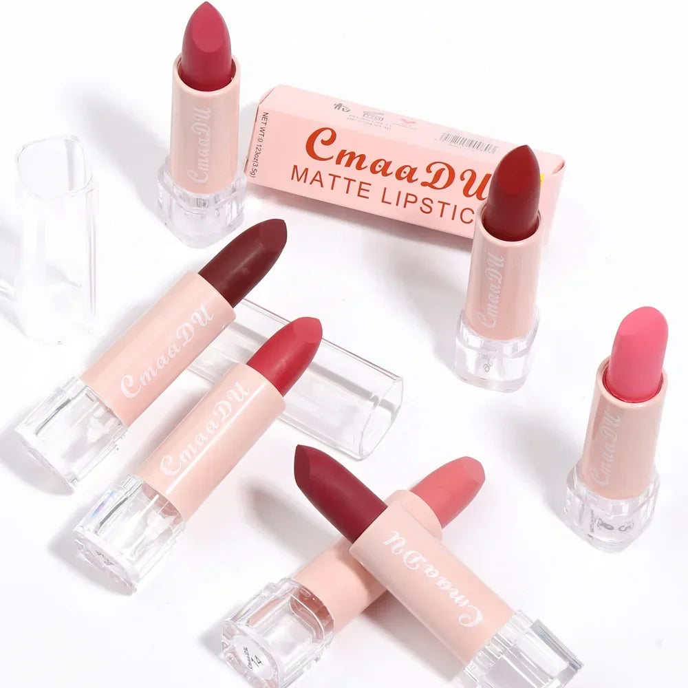 15 Colors Lipstick Waterproof Long Lasting Matte Velvet Mental Beauty Lip Gloss Nude Glitter Lip Gloss Beauty Red Lip Tint New HIP