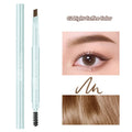 Double Head Eyebrow Natural Smooth Triangular Automatic Brow Pen Waterproof Long-Lasting Black Brown Eyes Brow Pencil with Brush HIP 02