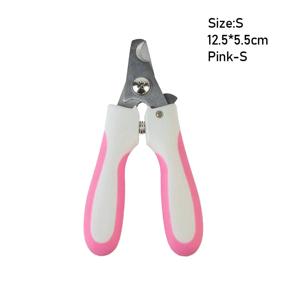 New Dog Paw Trimmer with LED Light Fully Waterproof Pet Hair Trimmer with LED Display Dog Clippers for Grooming 18mm Widen Blade HIP Nail clippers Pink