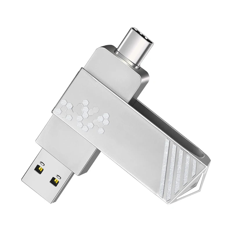 2-in-1 USB Type-C Flash Drive 32GB 64GB 128GB Metal OTG USB Flash Drive HIP