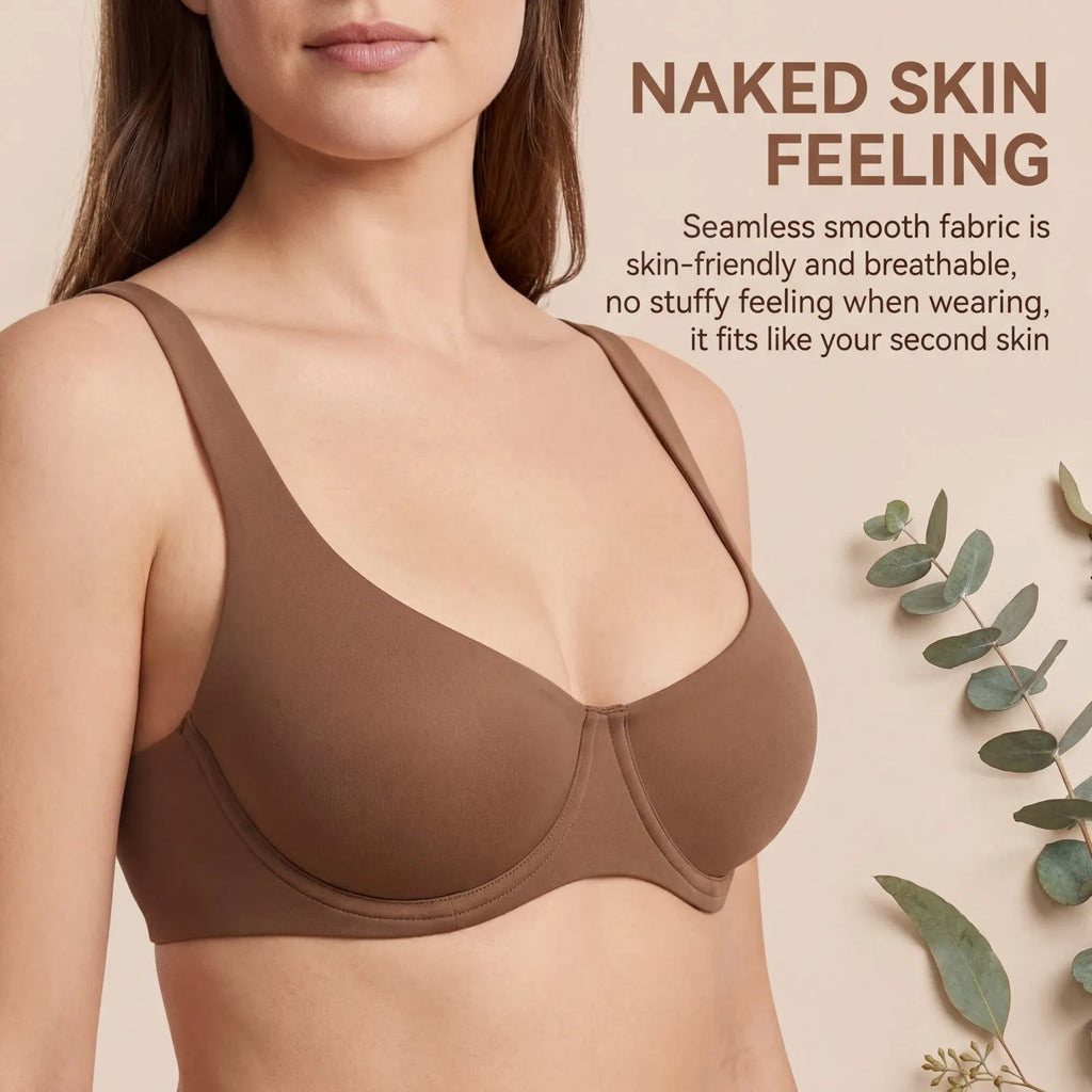 Zeriluna Underwire Unpadded Bra – Wide Strap Everyday Bralette Underwire Bralette HIP