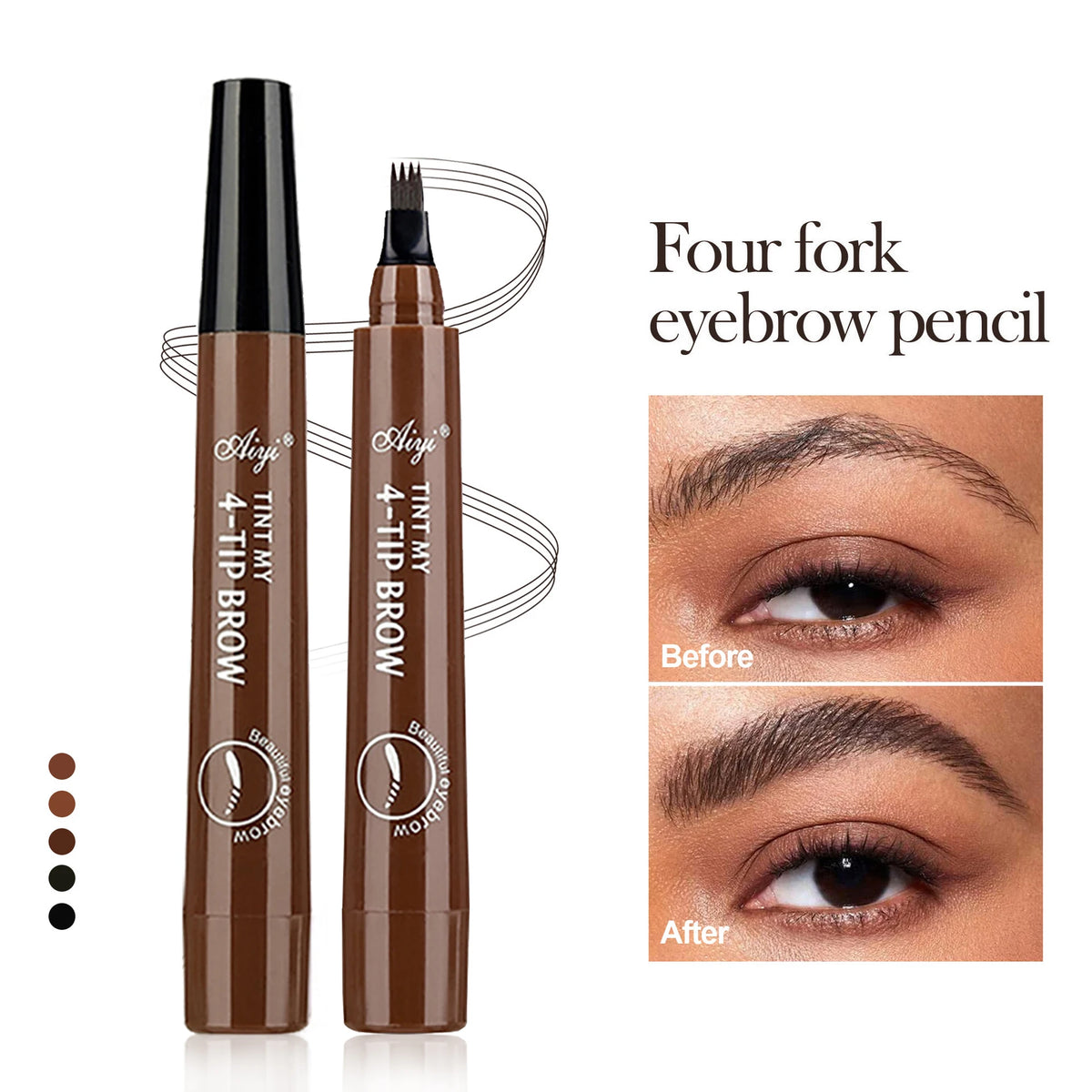 JUJU Dream 4-Tip Eyebrow Pencil – Waterproof & Long-Lasting Eyebrow Pencil HIP