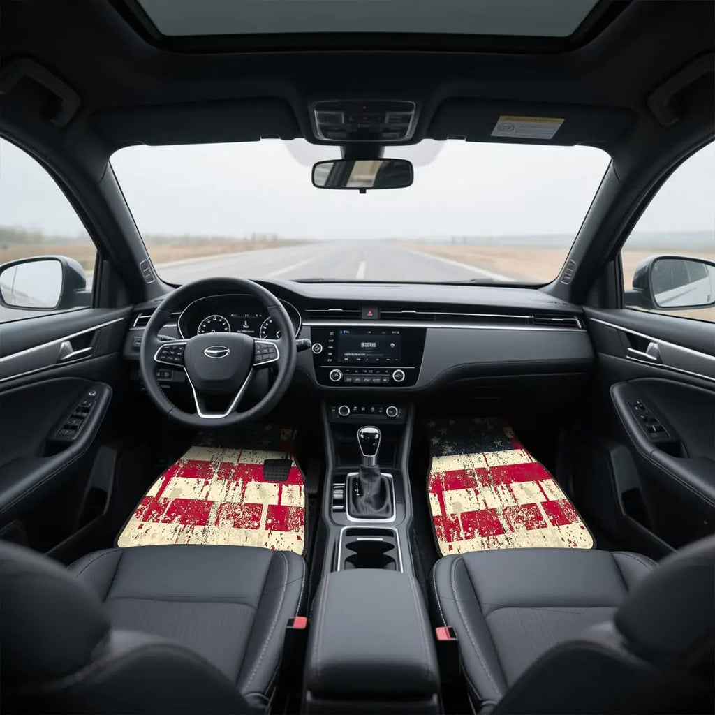 American Flag Car Floor Mats Set of 4 – Non-Slip Auto Carpets Auto Floor Mats HIP