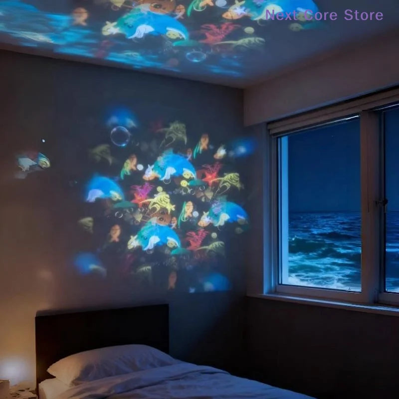 LED Ocean Snowflake Projector Night Light – USB Ambient Lamp LED Projector Night Light HIP