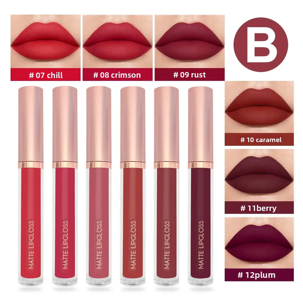 Mirsist 6-Piece Matte Liquid Lipstick Set – Waterproof & Long Lasting Matte Liquid Lipstick HIP