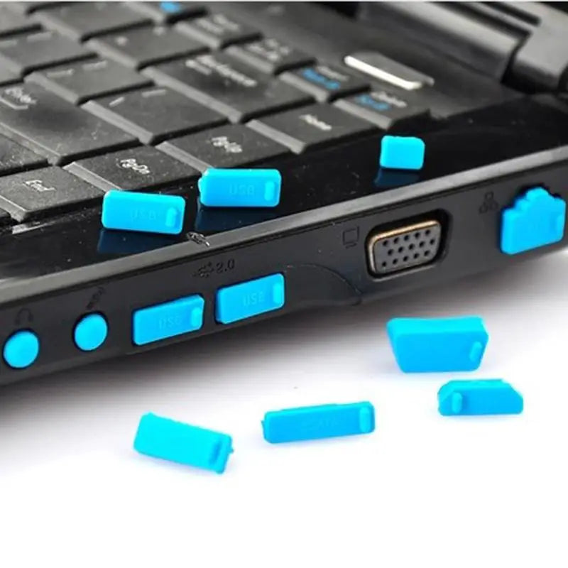 16-Piece Silicone Laptop Dust Plug Set – USB, HDMI, RJ45 & More Laptop Port Covers HIP