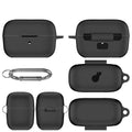 Silicone Case + Carabiner for Anker Soundcore C50i Earphone Case Cover HIP Black