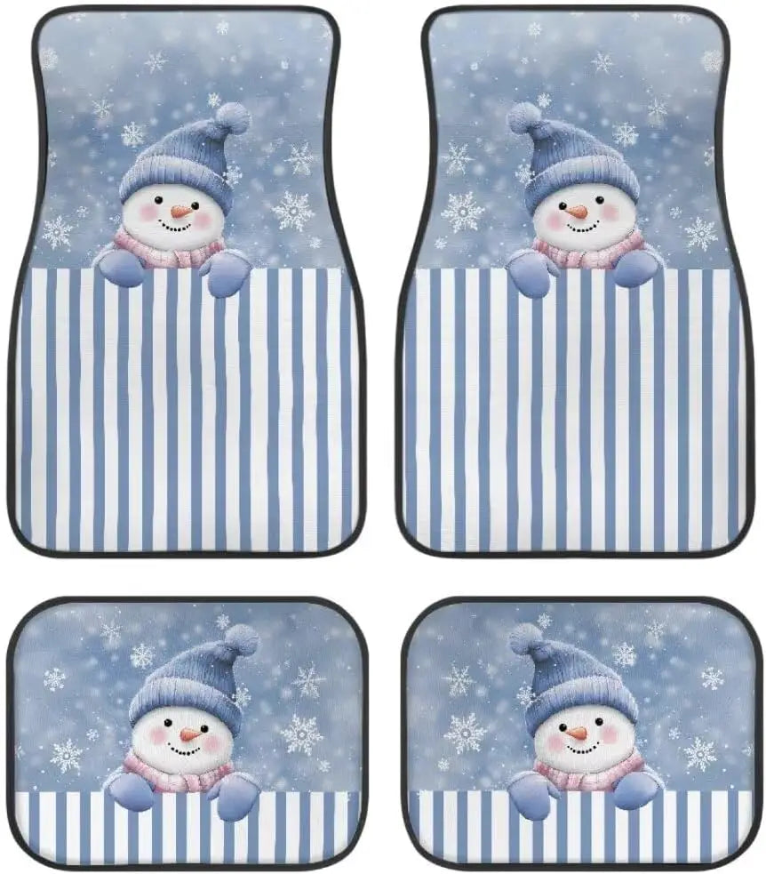 Set of 4 Christmas Snowy Red Car Floor Mats – Foldable Car Floor Mats HIP 3 one size