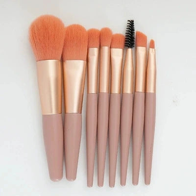 8-Piece Soft Fluffy Mini Makeup Brush Set – Blending Kit Makeup Brush Set HIP C506-Pink 8pcs