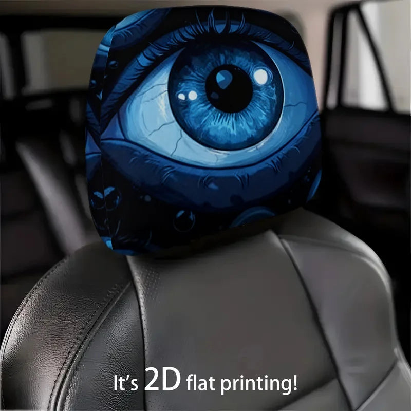 Black 2D Flat Car Headrest Cover – Festive Interior Decor Car Headrest Cover HIP
