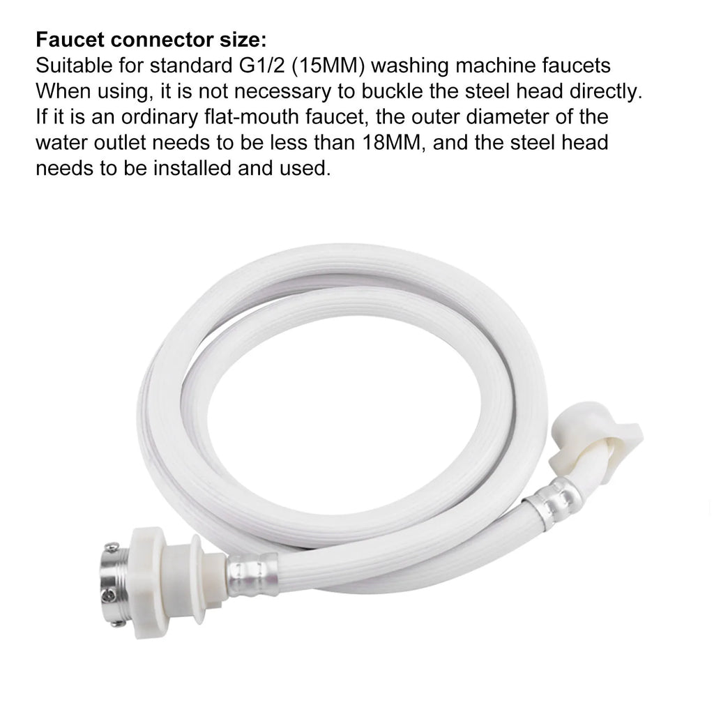 Inlet Hose Washing Machine Water Inlet Hose Washing Machine Water Inlet Hose Washer Pipe Tube Connector White Color Long Length HIP